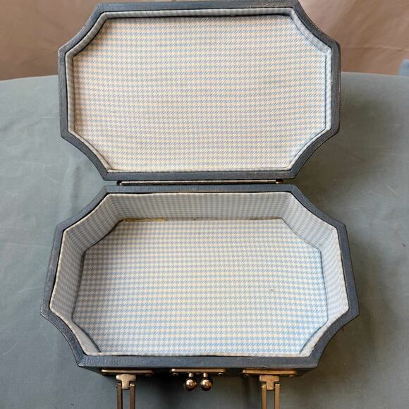 Mid Century Nautical Wooden Purse Box w Metal Handle Vintage Sailing Ships Decor - Picture 6 of 9